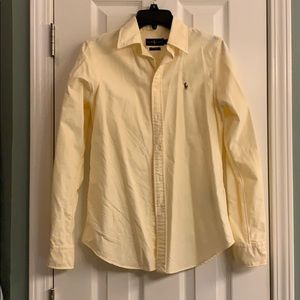Yellow Polo Button Down Long Sleeve Shirt